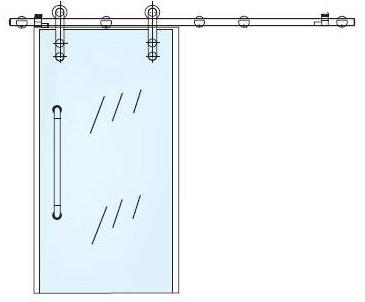 1660T Frame-less Glass Sliding System (Single Door)
